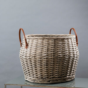 Basket with leather handle-Signature Rentals