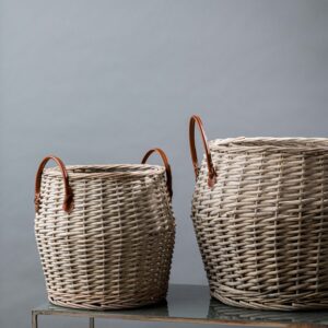 Basket with leather handle-Signature Rentals