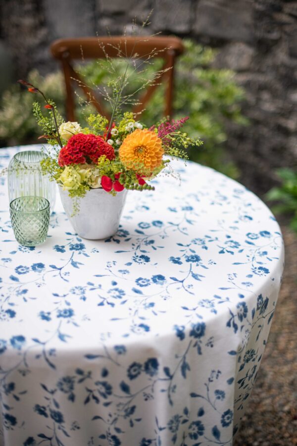 Blue floral linen-Signature Rentals