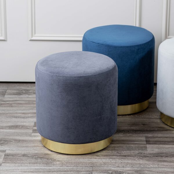 Pouffe-India-velvet with gold base-Signature Rentals
