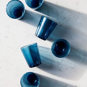 Blue bubble glass - Signature Rentals