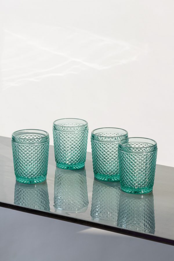 Glassware- Diamond, mint water tumbler-Signature Rentals